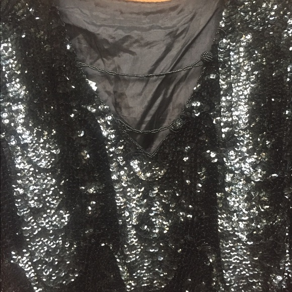 Vintage Swee Lo 1980’s Black Sequin Dress Sequined - Picture 10 of 12